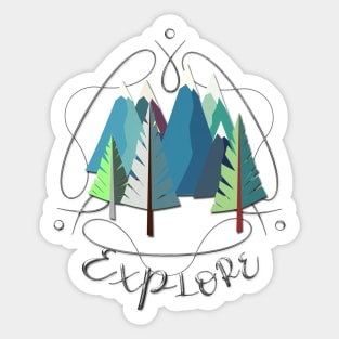 Mountains and Spruces Pattern Sticker